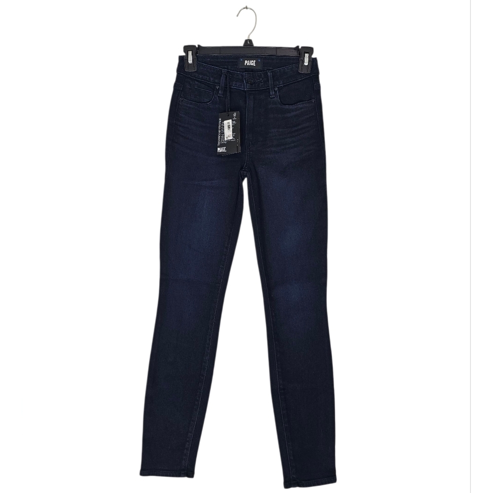 PAIGE Hoxton Ankle Midnight Blue High Rise Skinny Jeans 23 NWT - Picture 1 of 9